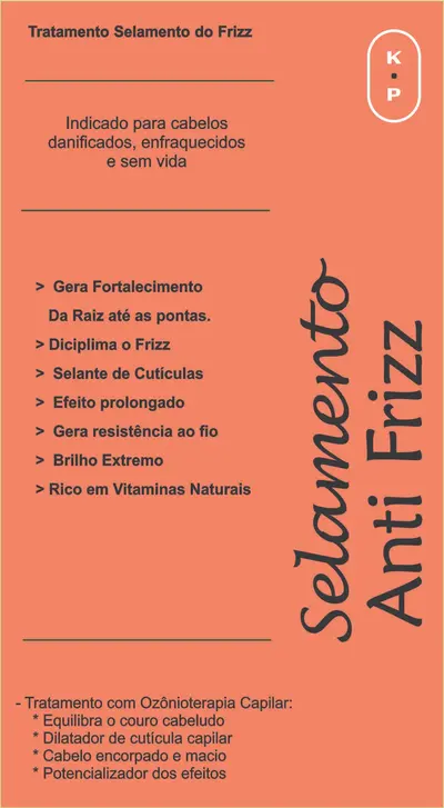 Arte original do tratamento Selamento Anti Frizz